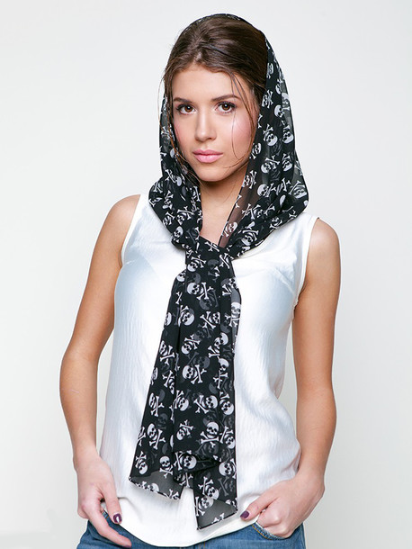 Шарф шифоновый 2047 черный