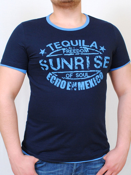 TEQUILA футболка т.синий-бирюза