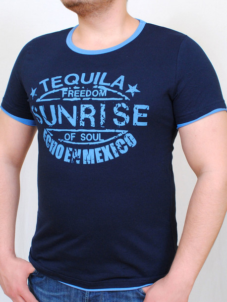 TEQUILA футболка т.синий-бирюза