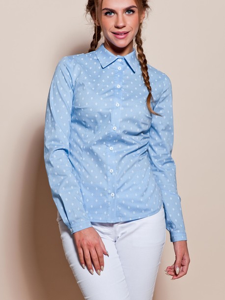 Альбина блуза-рубашка голубой