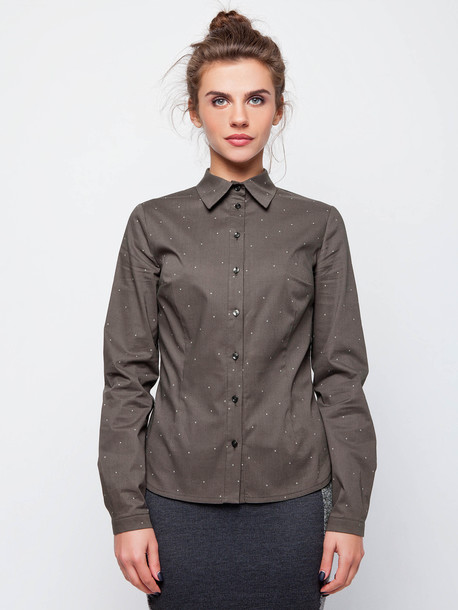 Альбина блуза-рубашка хаки