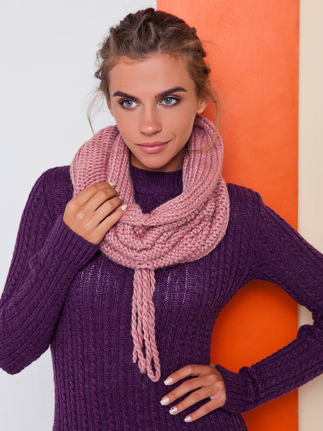 Рига хомут вязаный розовый