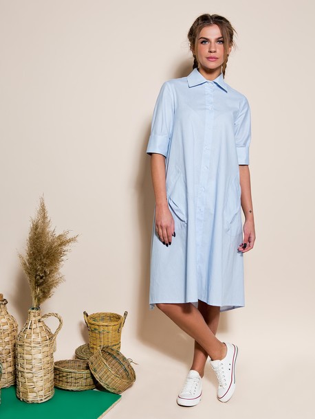 Синтия платье-рубашка голубой