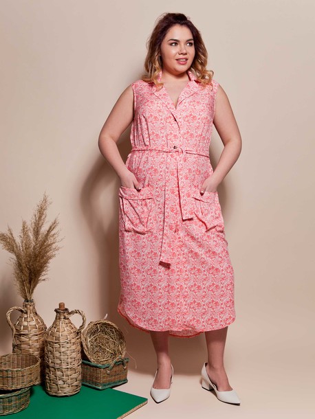 Авелин платье-халат розовый