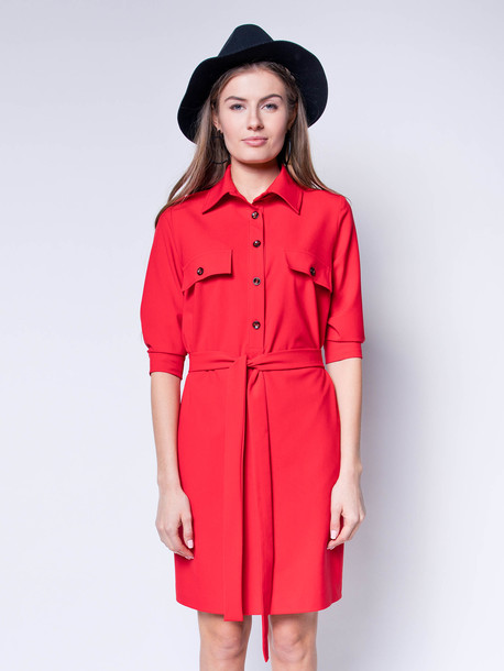 Леонтия GRAND платье - рубашка красный