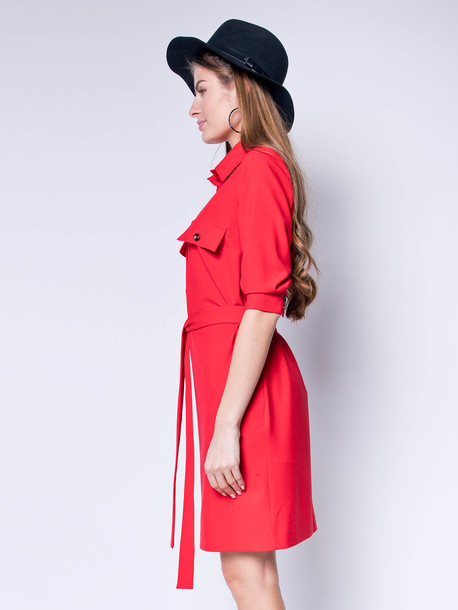 Леонтия GRAND платье - рубашка красный