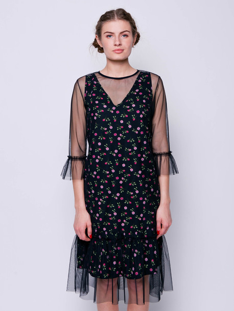 Ивана GRAND платье - сетка оникс