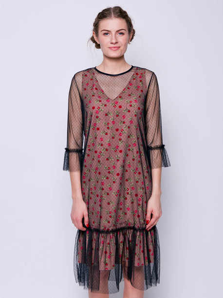 Ивана GRAND платье - сетка точка