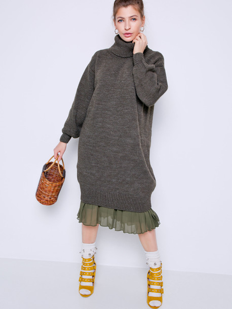 Ларни GRAND платье - свитер хаки