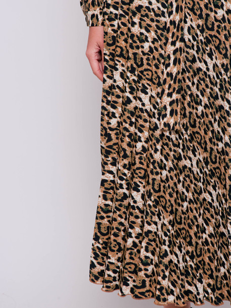 Альма платье леопард корица