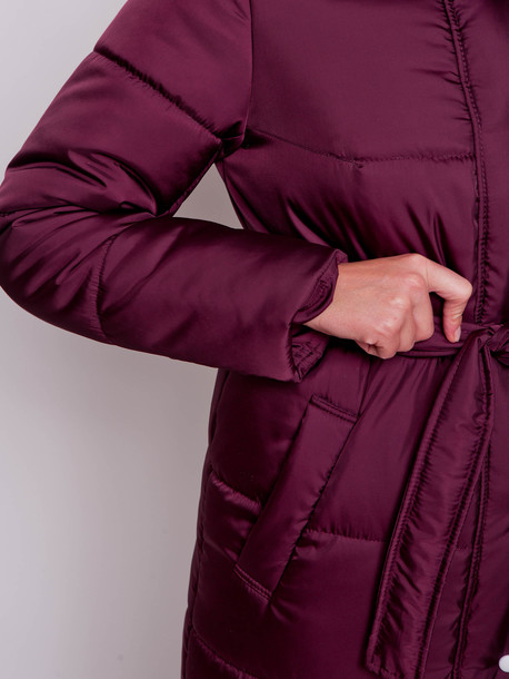 Пелома удлиненная куртка рубин