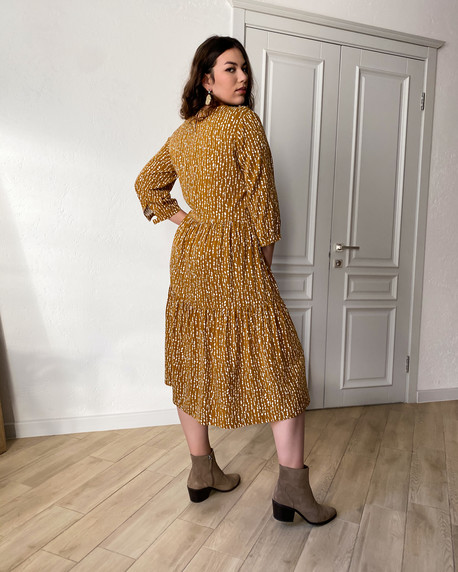 Жанин TRAND штапель платье горчица