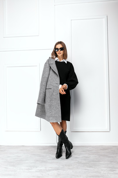 Дерби пальто серый