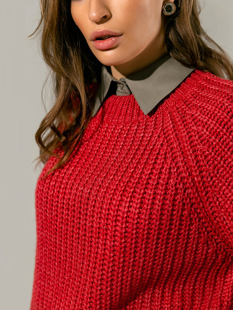 Лайт свитер ягодно-красный