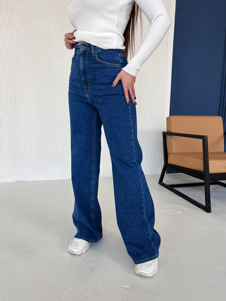 Классика джинсы широкие синий